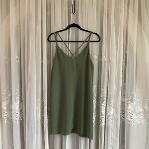 Green Topshop spaghetti strap slip dress